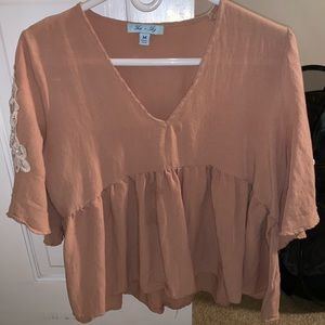 Mauve floral baby doll top